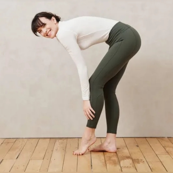 ADAY Leggings Womens Green Brakes On Pant Pull On A Day High Rise Crop Ankle - Picture 1 of 11